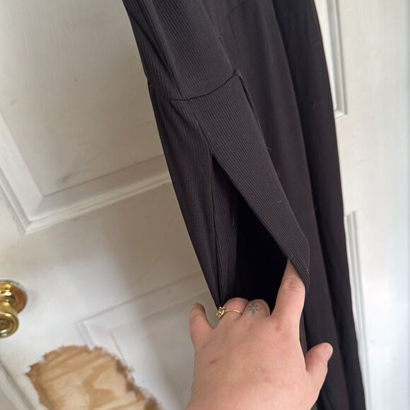 Black ribbed jumpsuit - Picture 4 of 5